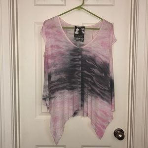Pink and Grey, Loose Tie-Dye Shirt
